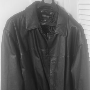 Leather jacket coat